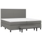vidaXL Cama box spring con colchón tela gris oscuro 200x200 cm vidaXL Cama box spring con colchón tela gris oscuro 200x200 cm