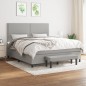 vidaXL Cama box spring con colchón tela gris claro 180x200 cm vidaXL Cama box spring con colchón tela gris claro 180x200 cm
