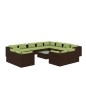 vidaXL Set muebles de jardín 13 pzas y cojines ratán sintético marrón vidaXL Set muebles de jardín 13 pzas y cojines ratán sintético marrón