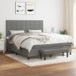 vidaXL Cama box spring con colchón tela gris oscuro 180x200 cm vidaXL Cama box spring con colchón tela gris oscuro 180x200 cm