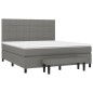vidaXL Cama box spring con colchón tela gris oscuro 180x200 cm vidaXL Cama box spring con colchón tela gris oscuro 180x200 cm