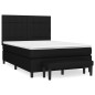 vidaXL Cama box spring con colchón tela negro 140x200 cm
