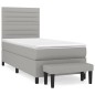 vidaXL Cama box spring con colchón tela gris claro 90x190 cm vidaXL Cama box spring con colchón tela gris claro 90x190 cm