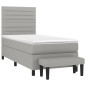 vidaXL Cama box spring con colchón tela gris claro 90x190 cm vidaXL Cama box spring con colchón tela gris claro 90x190 cm