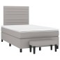 vidaXL Cama box spring con colchón tela gris claro 120x200 cm vidaXL Cama box spring con colchón tela gris claro 120x200 cm