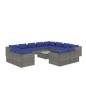 vidaXL Set de muebles de jardín 13 pzas y cojines ratán sintético gris vidaXL Set de muebles de jardín 13 pzas y cojines ratán sintético gris