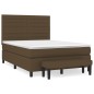 vidaXL Cama box spring con colchón tela marrón oscuro 140x200 cm vidaXL Cama box spring con colchón tela marrón oscuro 140x200 cm