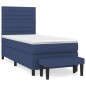 vidaXL Cama box spring con colchón tela azul 80x200 cm vidaXL Cama box spring con colchón tela azul 80x200 cm