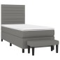 vidaXL Cama box spring con colchón tela gris oscuro 100x200 cm