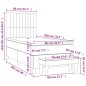 vidaXL Cama box spring con colchón tela negro 80x200 cm vidaXL Cama box spring con colchón tela negro 80x200 cm