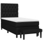 vidaXL Cama box spring con colchón tela negro 80x200 cm