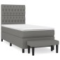 vidaXL Cama box spring con colchón tela gris oscuro 90x190 cm vidaXL Cama box spring con colchón tela gris oscuro 90x190 cm