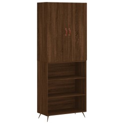 vidaXL Aparador alto madera contrachapada marrón roble 69,5x34x180 cm