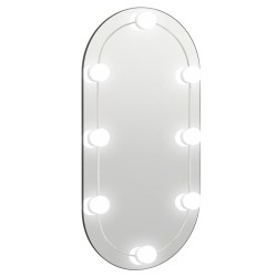 vidaXL Espejo con luces LED vidrio ovalado 80x40 cm
