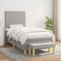 vidaXL Cama box spring con colchón tela gris claro 100x200 cm vidaXL Cama box spring con colchón tela gris claro 100x200 cm