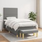 vidaXL Cama box spring con colchón tela gris oscuro 80x200 cm vidaXL Cama box spring con colchón tela gris oscuro 80x200 cm