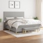vidaXL Cama box spring con colchón tela gris claro 160x200 cm vidaXL Cama box spring con colchón tela gris claro 160x200 cm