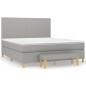 vidaXL Cama box spring con colchón tela gris claro 160x200 cm vidaXL Cama box spring con colchón tela gris claro 160x200 cm