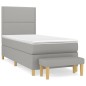vidaXL Cama box spring con colchón tela gris claro 90x200 cm vidaXL Cama box spring con colchón tela gris claro 90x200 cm