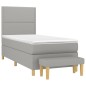 vidaXL Cama box spring con colchón tela gris claro 90x200 cm vidaXL Cama box spring con colchón tela gris claro 90x200 cm