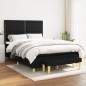vidaXL Cama box spring con colchón tela negro 140x200 cm vidaXL Cama box spring con colchón tela negro 140x200 cm
