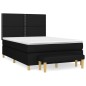 vidaXL Cama box spring con colchón tela negro 140x200 cm vidaXL Cama box spring con colchón tela negro 140x200 cm