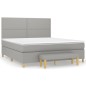vidaXL Cama box spring con colchón tela gris claro 180x200 cm vidaXL Cama box spring con colchón tela gris claro 180x200 cm