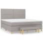 vidaXL Cama box spring con colchón tela gris claro 160x200 cm