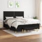 vidaXL Cama box spring con colchón tela negro 160x200 cm