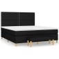 vidaXL Cama box spring con colchón tela negro 160x200 cm