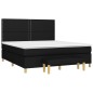 vidaXL Cama box spring con colchón tela negro 160x200 cm