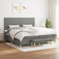 vidaXL Cama box spring con colchón tela gris oscuro 200x200 cm vidaXL Cama box spring con colchón tela gris oscuro 200x200 cm