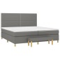 vidaXL Cama box spring con colchón tela gris oscuro 200x200 cm vidaXL Cama box spring con colchón tela gris oscuro 200x200 cm