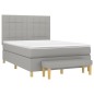 vidaXL Cama box spring con colchón tela gris claro 140x190 cm vidaXL Cama box spring con colchón tela gris claro 140x190 cm