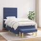 vidaXL Cama box spring con colchón tela azul 100x200 cm vidaXL Cama box spring con colchón tela azul 100x200 cm