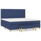 vidaXL Cama box spring con colchón tela azul 200x200 cm vidaXL Cama box spring con colchón tela azul 200x200 cm