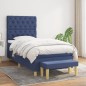 vidaXL Cama box spring con colchón tela azul 80x200 cm vidaXL Cama box spring con colchón tela azul 80x200 cm
