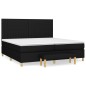 vidaXL Cama box spring con colchón tela negro 200x200 cm vidaXL Cama box spring con colchón tela negro 200x200 cm