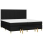 vidaXL Cama box spring con colchón tela negro 200x200 cm vidaXL Cama box spring con colchón tela negro 200x200 cm