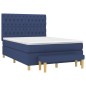vidaXL Cama box spring con colchón tela azul 140x190 cm vidaXL Cama box spring con colchón tela azul 140x190 cm