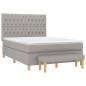 vidaXL Cama box spring con colchón tela gris claro 140x200 cm