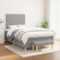 vidaXL Cama box spring con colchón tela gris claro 120x200 cm vidaXL Cama box spring con colchón tela gris claro 120x200 cm