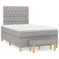 vidaXL Cama box spring con colchón tela gris claro 120x200 cm vidaXL Cama box spring con colchón tela gris claro 120x200 cm