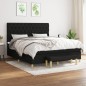vidaXL Cama box spring con colchón tela negro 160x200 cm