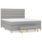 vidaXL Cama box spring con colchón tela gris claro 180x200 cm vidaXL Cama box spring con colchón tela gris claro 180x200 cm