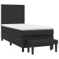 vidaXL Cama box spring con colchón cuero sintético negro 80x200 cm vidaXL Cama box spring con colchón cuero sintético negro 80x200 cm