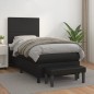 vidaXL Cama box spring con colchón cuero sintético negro 90x190 cm