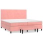 vidaXL Cama box spring con colchón terciopelo rosa 200x200 cm vidaXL Cama box spring con colchón terciopelo rosa 200x200 cm