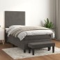 vidaXL Cama box spring con colchón terciopelo gris oscuro 90x200 cm vidaXL Cama box spring con colchón terciopelo gris oscuro 90x200 cm