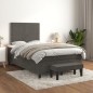 vidaXL Cama box spring con colchón terciopelo gris oscuro 120x200 cm